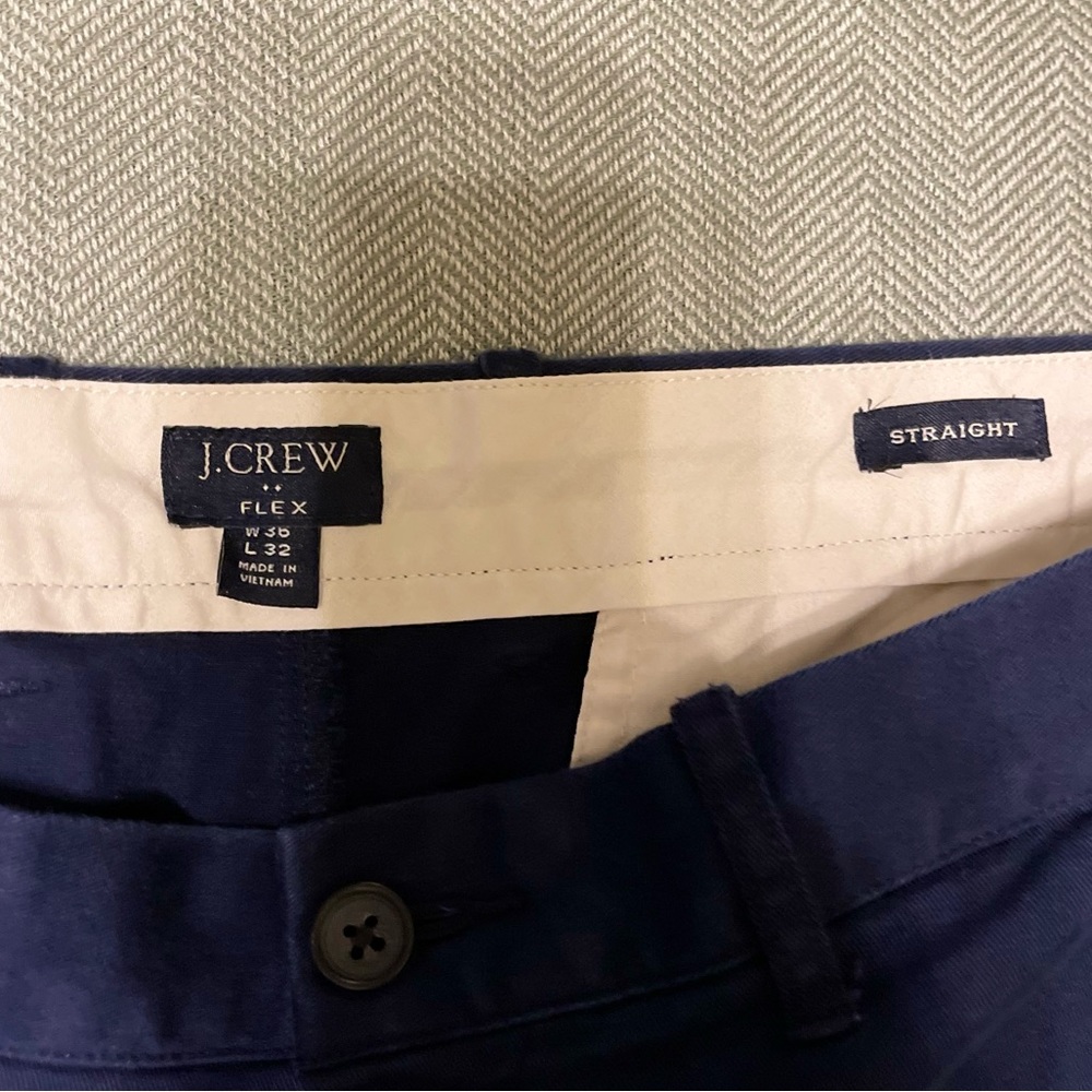 J. Crew Flex Straight Navy Chinos Size 36 x 32 - Picture 3 of 3